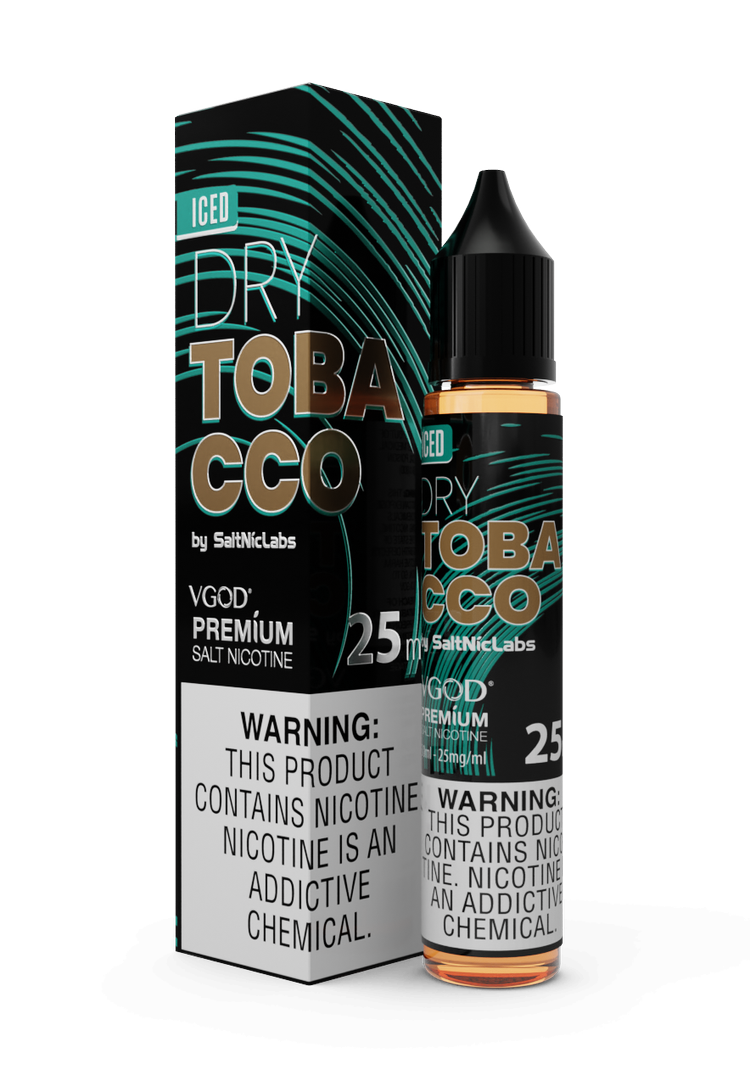 VGOD-SaltNic-Eliquid-Iced-Dry-Tobacco-25mg-30ml سالت تنباکو خشک یخ ویگاد VGOD Dry Tobacco Ice