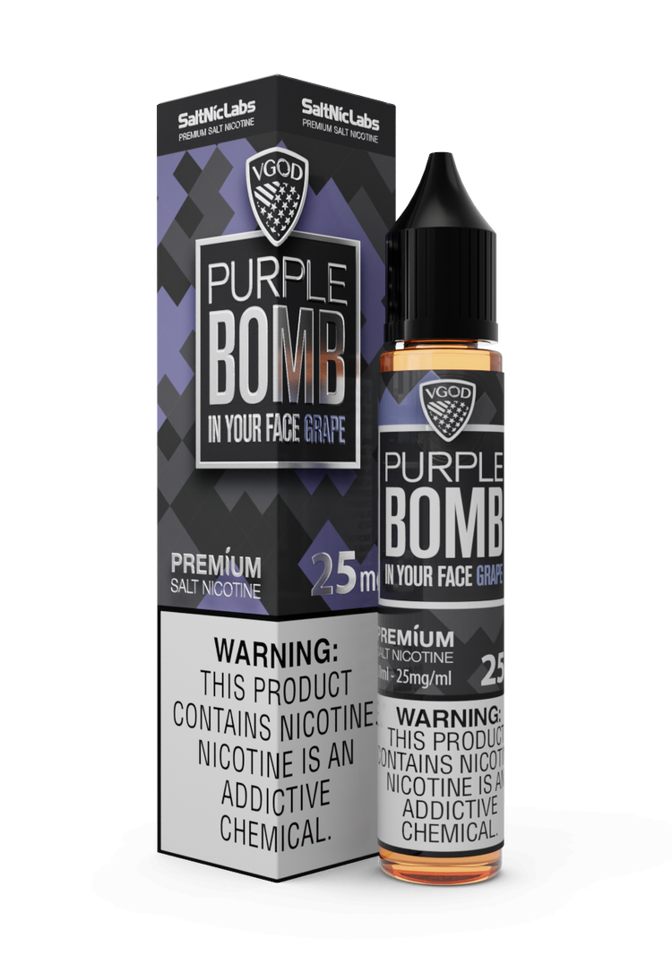 VGOD-SaltNic-Eliquid-Purple-Bomb-25mg-50ml سالت سالت بمب انگور ویگادVGOD Purple Bomb SaltNic