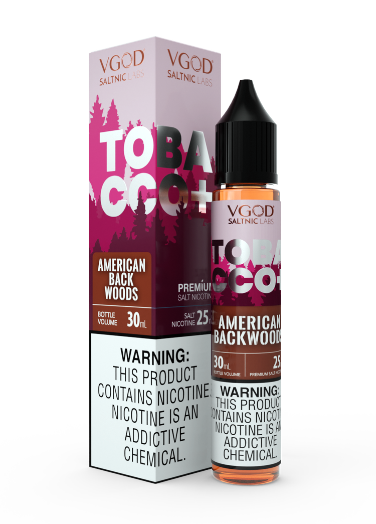 vgod-tobacco-plus-american-backwoods-salt.jpg سالت تنباکو خشک دودی ویگاد | VGOD American Backwoods
