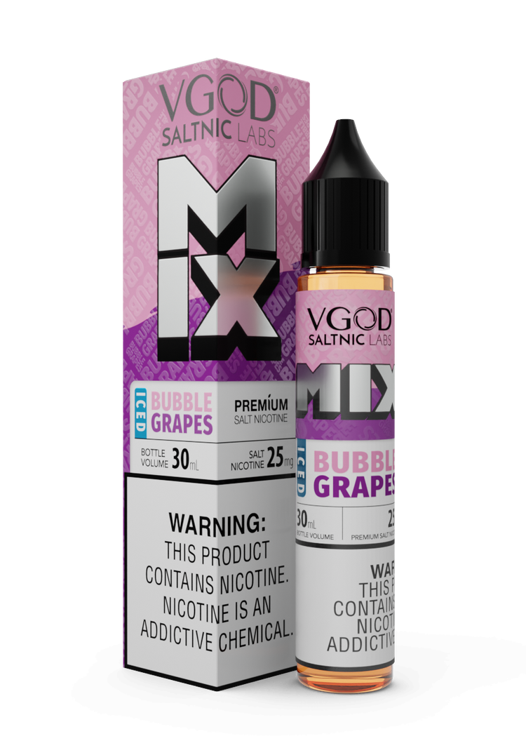 VGOD-SaltNic-Eliquid-MIX-Iced-Bubble-Grapes-25mg-50ml سالت انگور آدامسی یخ ویگاد VGOD MIX Iced Bubble Grapes